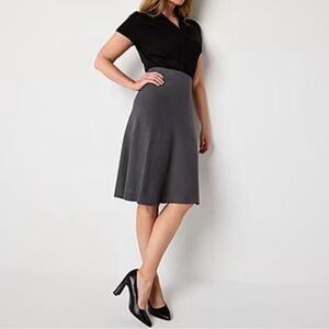 ROZALI From DRESSBARN A line Skirt Dark Grey 30 inches waist